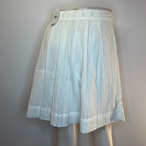 ANN TAYLOR LOFT Women's White Cotton Skirt - Size 0 - NWT $44.50 - Picture 3 of 4